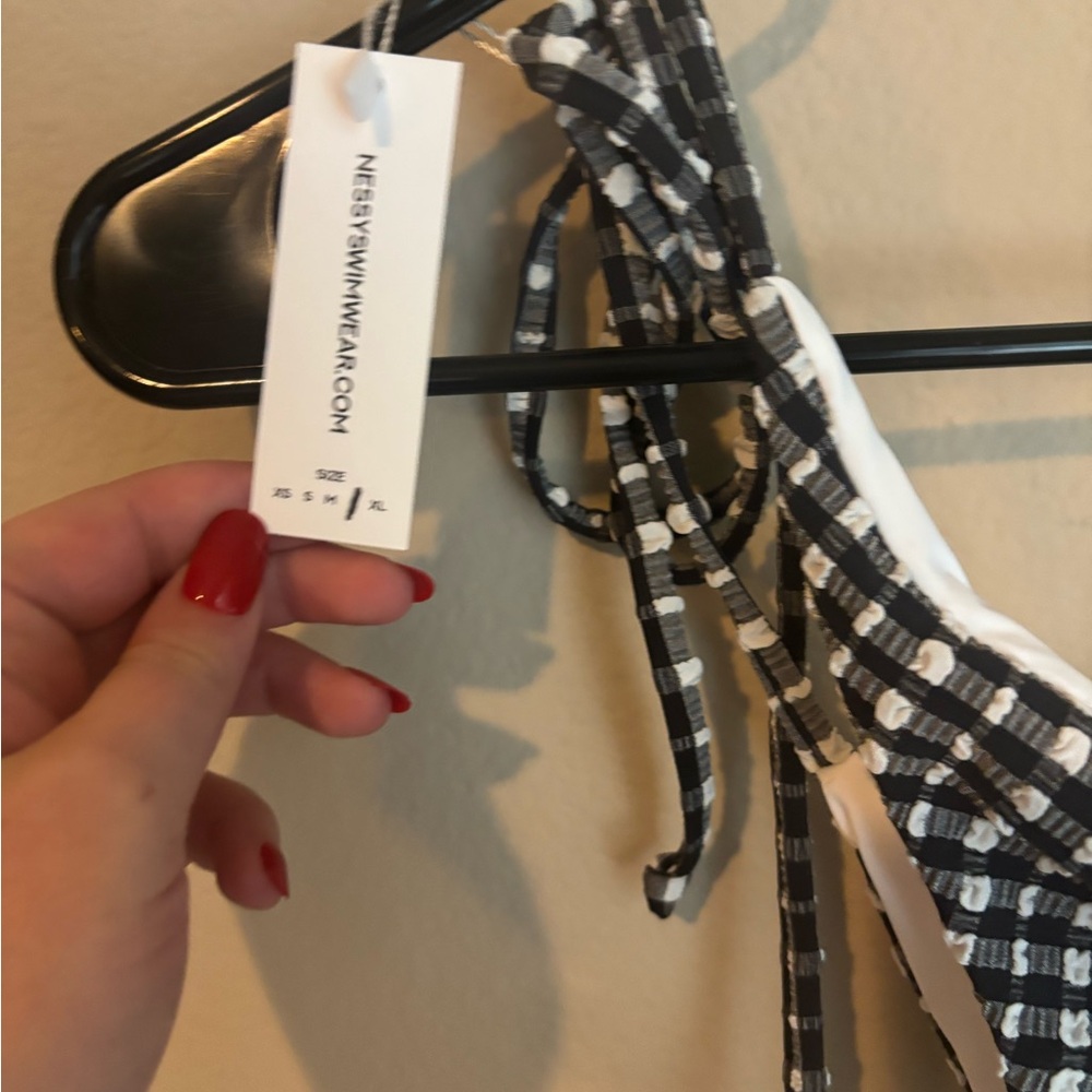 Nessy Swimwear Gingham Tie Bottoms size L - Picture 3 of 6